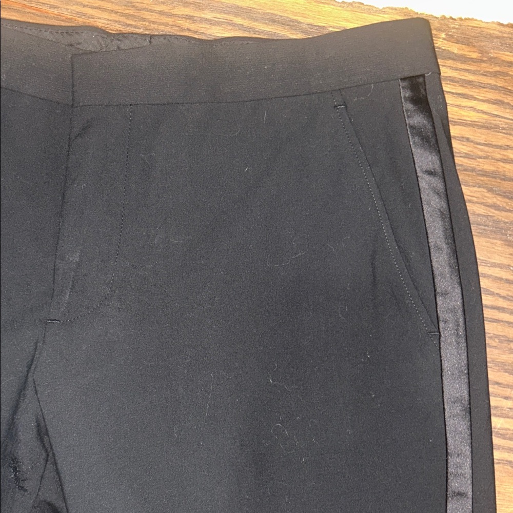 Black Satin Trim Pants